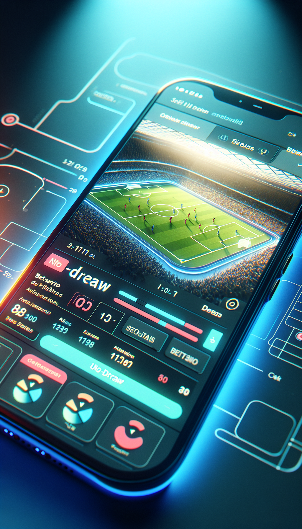 Interfaz móvil de BetWarrior resaltando la opción apuesta sin empate en partido de fútbol argentino